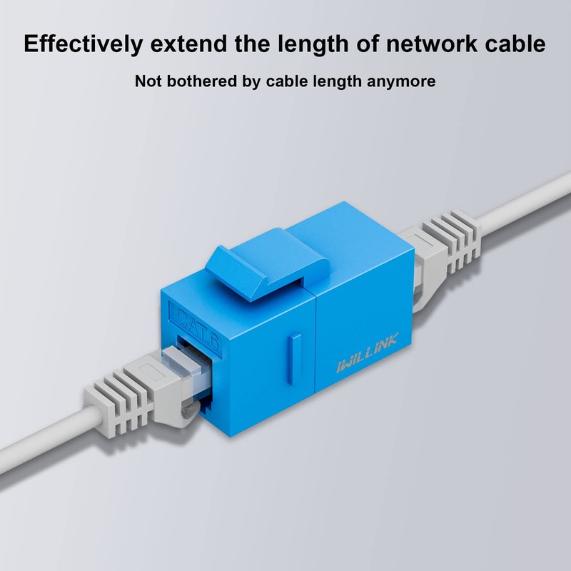 Iwillink RJ45 Cat6 Keystone Coupler 10-Pack, Female to Female Cat6