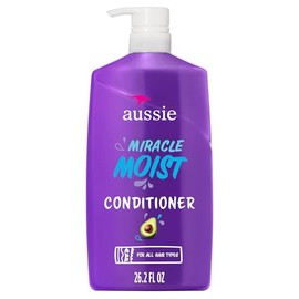 Aussie Miracle Moist with Avocado & Jojoba Oil, Paraben Free Conditioner, 26.2 fl oz