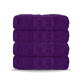 Lions Towels - Premium Hand Towels 4 Pack 100% Egyptian Cotton Ultra Soft and Highly Absorbent, 550 GSM, Hotel Quality Extra Large Thick Hand Towel, 50 x 80 cm, Purple