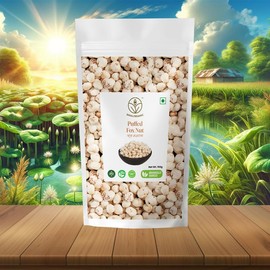 Shiva Organic Phool Makhana: Fox Nut & Gorgon Nut & Popped Lotus Seeds - Direct from Farm, Rich in Antioxidants, Protein & Calcium - All Natural | Vegan | No Colors | Gluten Friendly | NON-GMO | Indian Origin, A Superfood Snacking Delight (5.29 oz) (150 Grams)