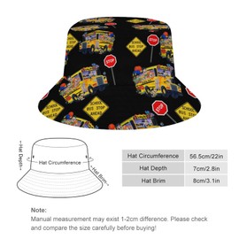 DKJlitter Bucket Hat Fun School Bus Driver Party Sun Cap Fashion Fisherman's Hat for Women and Men