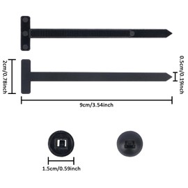 LALASTYLE 50PCS Nylon Universal Cable Tie Buckle, Heavy-Duty Self-Locking Nylon Zip Ties Holders for Car Repair, Home, and Daily Use, Multipurpose Plastic Cable Ties Tool