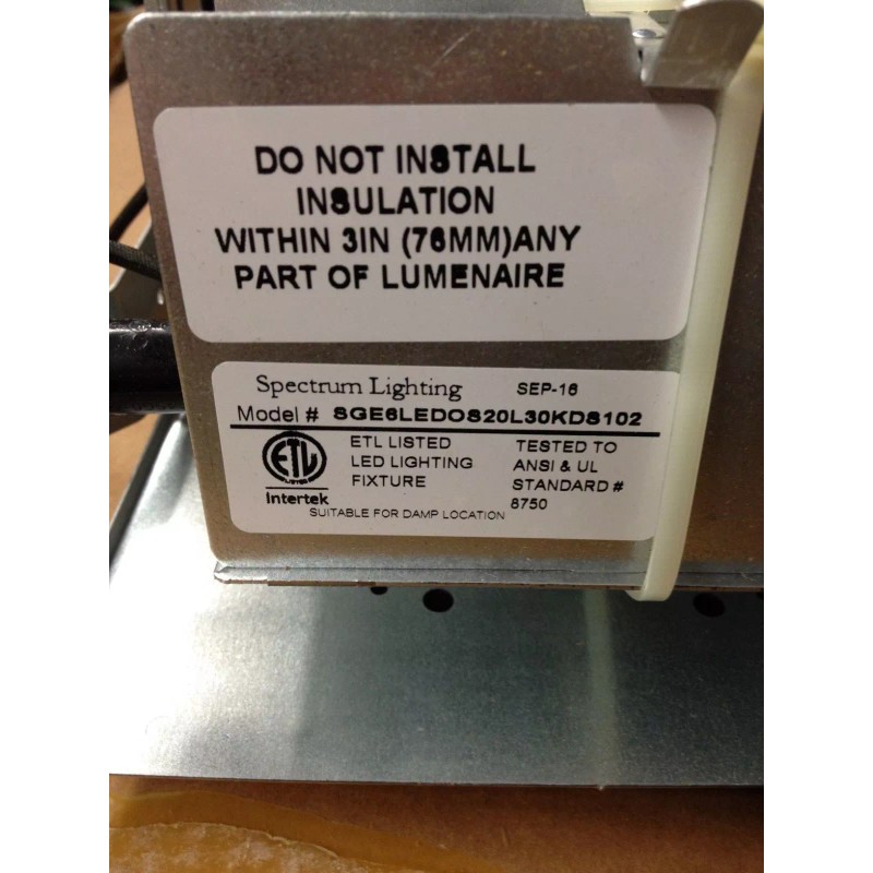 Spectrum Lighting SGE6 LEDOS20L30KDS102 Lighting Fixture
