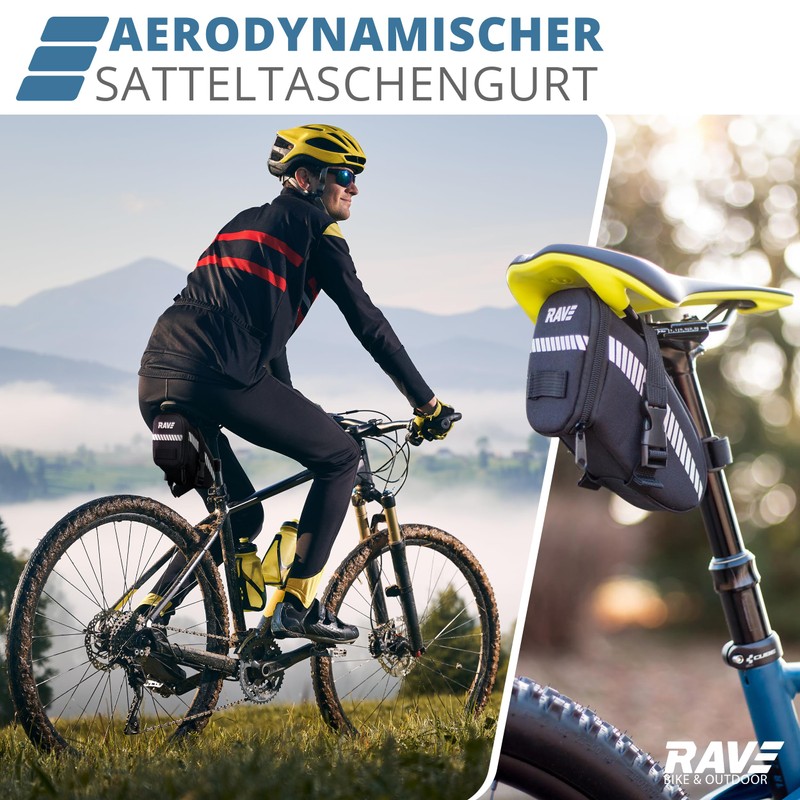 RAVE Bicycle Saddle Bag Strap L 1.2 Litres – Tool-Free