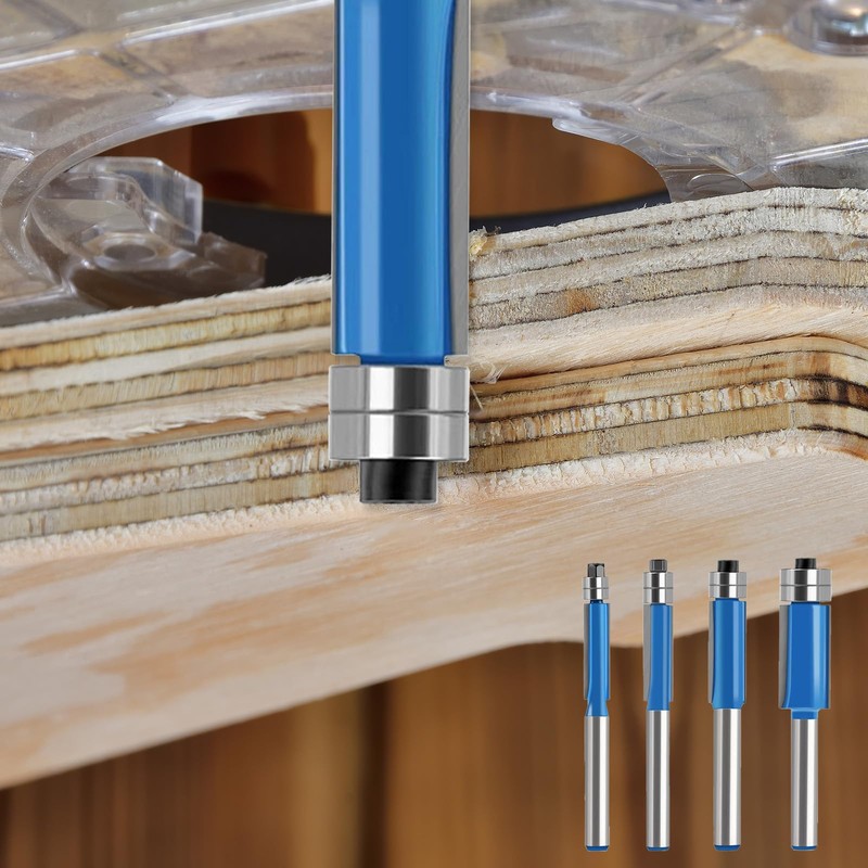 Router Bits 1/4 Shank – 4 Pcs Flush Trim Router
