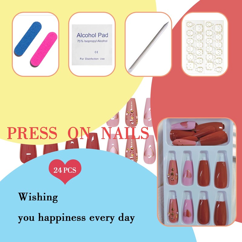 KAICCOSO Valentine's Day 24pcs Medium Square Pink & Red Heart