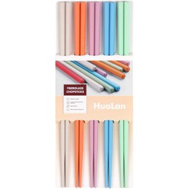 HuaLan Colorful Fiberglass Chopsticks, Dishwasher Safe Chopsticks, Reusable Non-Slip Chop Sticks, Lightweight Chopstick 9 1/2 Inches, 5 Pairs