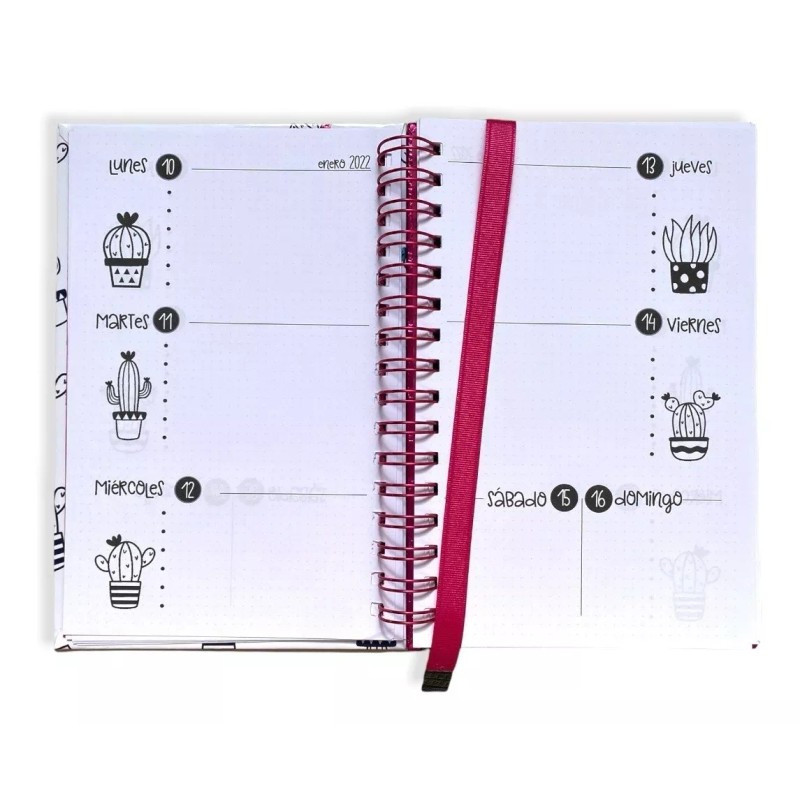 Escanver Agenda Anual Fechas Suculentas Pasta Dura Papel Bond 90gr
