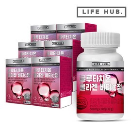 Life Hub 라이프허브 글루타치온 콜라겐 비타C 정 6통(360정) 12개월분 Lifehub Glutathione Collagen Vitamin C Tablets 6 Bottles (360 Tablets) 12 Months Supply