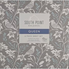 South Point Home Fashions 6-Piece Printed Sheet Set - Queen/King | 17" Extra Deep | Cool, Crisp, Breathable Bed Sheets - Brushed for Softness (Floral Fauna, Queen (U.S. Standard))