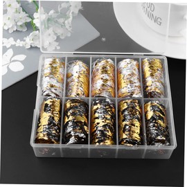 Healvian Japanese Style Gold Silver Foil Net Mesh Nail Art Stickers Easy Application Suitable for All Nail Types