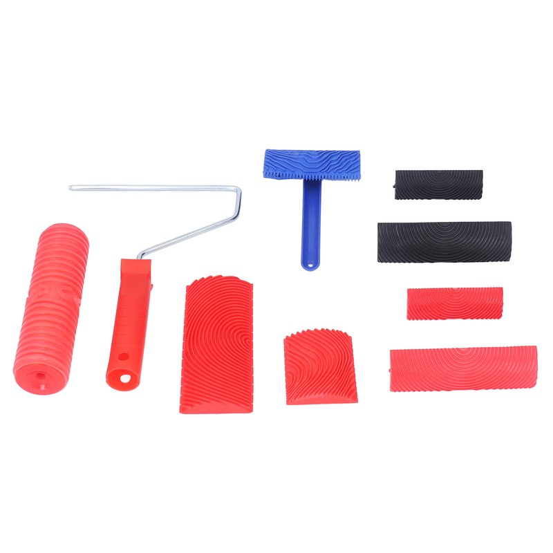 Rubber Wood Graining Tool Handheld Wood Texture Pattern Roller for