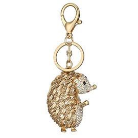 Hedgehog Keychain for Women, Cute Hedgehog Key Chain, Sparkling Hedgehog Key Ring, Funny Hedgehog Keychains, Punk Hedgehog Keyring, Rhinestone Hedgehog Animal Keychain Accessories