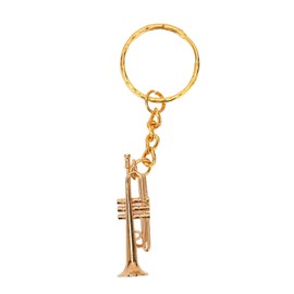 Trumpet Key Chain Pendant Metal Brass Fashionable Stylish Musical Instruments Keychain Key Ring for Festival Gift Decor