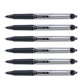 Pilot Hi-Tecpoint V5 RT Retractable Rollerball Pen 0.3 mm Line Black, Pack of 6