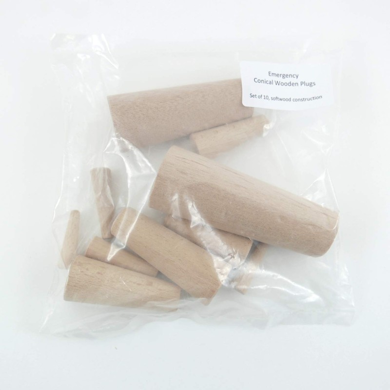 MiDMarine Emergency Conical Thru-Hull Soft Wood Bungs, Set of 10