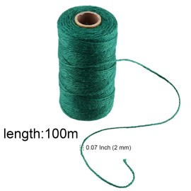 PINGEUI 4 Rollen Gartenschnur, Grün, 2 mm × 100 m, Gartengarn, Faden, Farbverpackung, natürliche Juteschnur für Heimwerker, Handwerk, Dekoration, Bindung