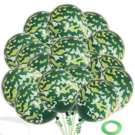 Finypa 70 Pieces Latex Camo Balloons Camouflage Balloons Military Balloons for Hunting Themed Party Military Celebrations - Large 12 "Latex Balloons