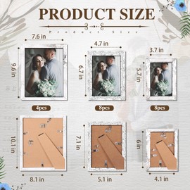 Namalu 20 Pcs Gallery Wall Frames Set Rustic Picture Frames Collage Assorted Photo Wall Decor Pack for Hanging or Tabletop Display Multi Sizes with 8 x 10, 5 x 7, 4 x 6 (White)