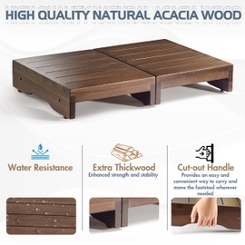 FANATU Wooden Platform Step Stool, 24.7" Step Platform for Adults & Elderly - Durable Mobility Stepping and Stair Assist Indoor & Outdoor, Heavy Duty/Non-Slip Step Stool for Handicap, Bedroom, Kitchen