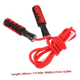 GRIRIW Weighted Skipping Rope with Skid Handles Durable Fitness Jump Rope for Adults for Indoor Exercise and Physical Education Activities Graffiti Red Design
