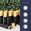 12-Pack 10ml Black Glass Roller Bottles with Brushed Gold Leakproof