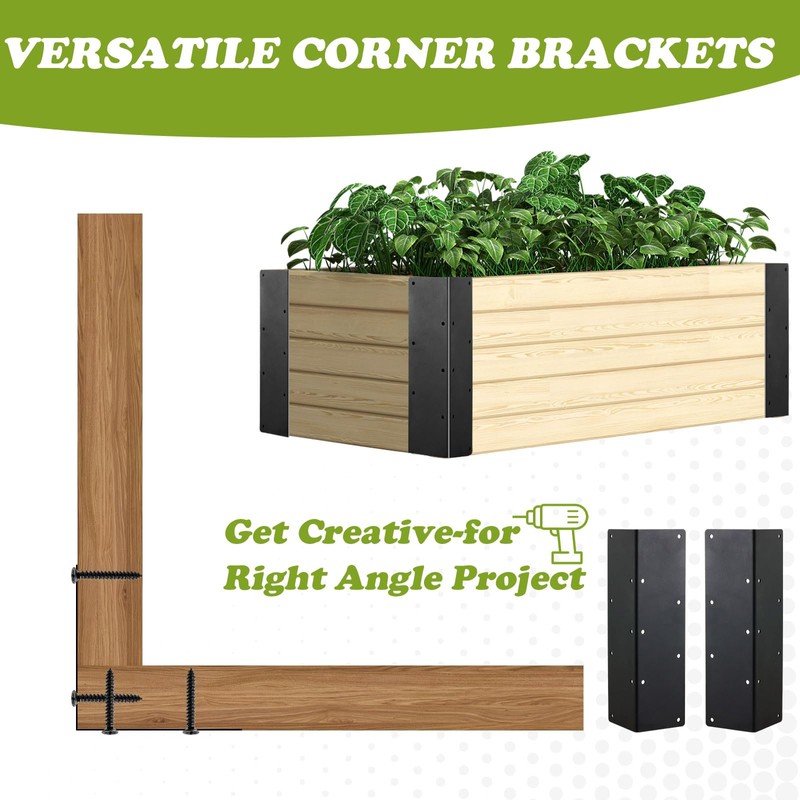 KvyusFlourish 8 Pack Raised Beds Corner Brackets 11 in Metal
