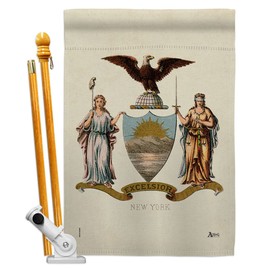 Americana Home & Garden Coat of arms New York House Flag Set Americana States American Territories Republic Country Particular Area Decoration Banner Small Garden Yard Gift Double-Sided, Made in USA