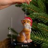 Cat Figurine Christmas Ornaments (Orange Tabby)