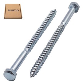 SKIR'CO (15 pcs) DIN 571 Zinc Plated Steel Hexagon Wood Screws M5 x 80 mm, Coach Screws, Hex Screw, Lag Bolts