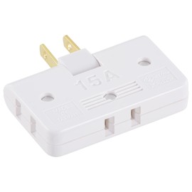 Ohm (OHM) HS-A39/W 06-4964 Ohm Electric Power Tap, 3 Outlets, Corner Tap, 3 Ports, Free Plug, No Cord