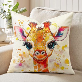 JOTOM Giraffe Cushion Cover 45x45 cm Throw Pillow Cover 18x18 Inch Decorations Gifts Pillow Case Home Decor for Living Room Bedroom Couch Sofa (Giraffe)