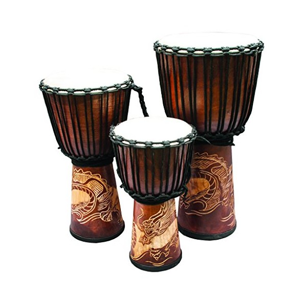 New Djembe Standard linecarv, 24" tall, 12" head, NK190 Dragon