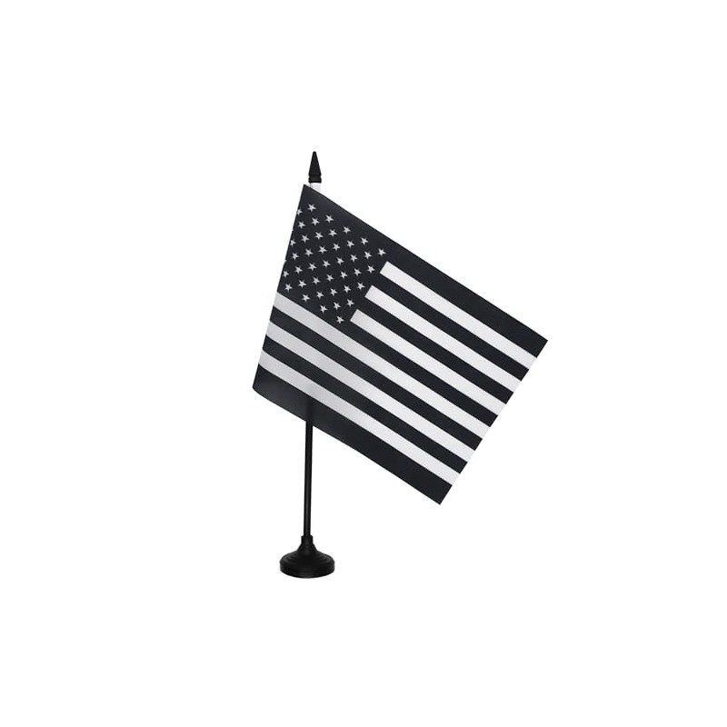AZ FLAG - USA Black and White Table Flag 8.25