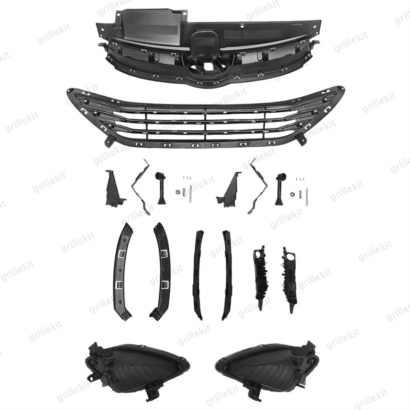 ROKY 10PC For Elantra 2011-2013 Front Chrome Grille Mesh Fog