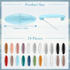 YOGEYOGE 24 Pcs Scarf Safety Pins Colorful Hijab Pins Safety Plastic Women's Hijab Pins Muslim Girls Safety Pins for Fastening Hijab Scarves and Sweaters