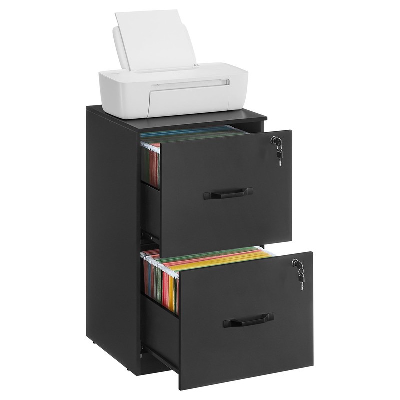 VASAGLE 2 Drawer File Cabinet, File Cabinet with Lock, Printer