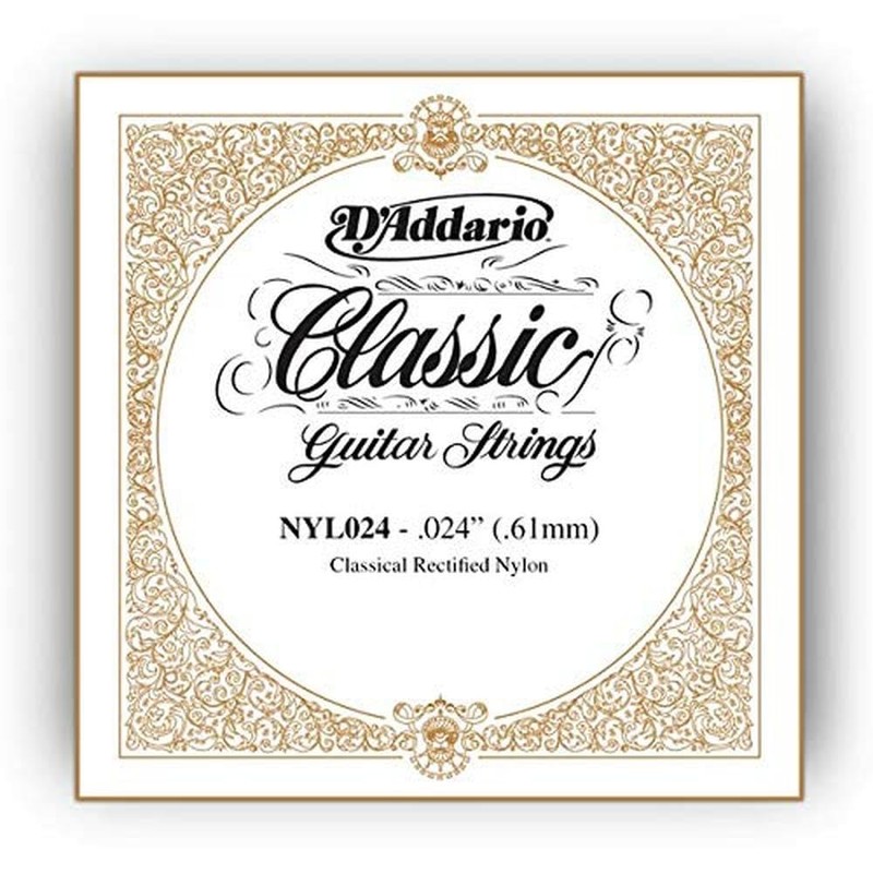D'Addario .024 Rectified Nylon Single String for Classical Guitar