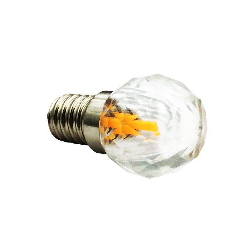 2W E12 Mini Globe Crystal LED Light Bulb Dimmable COB