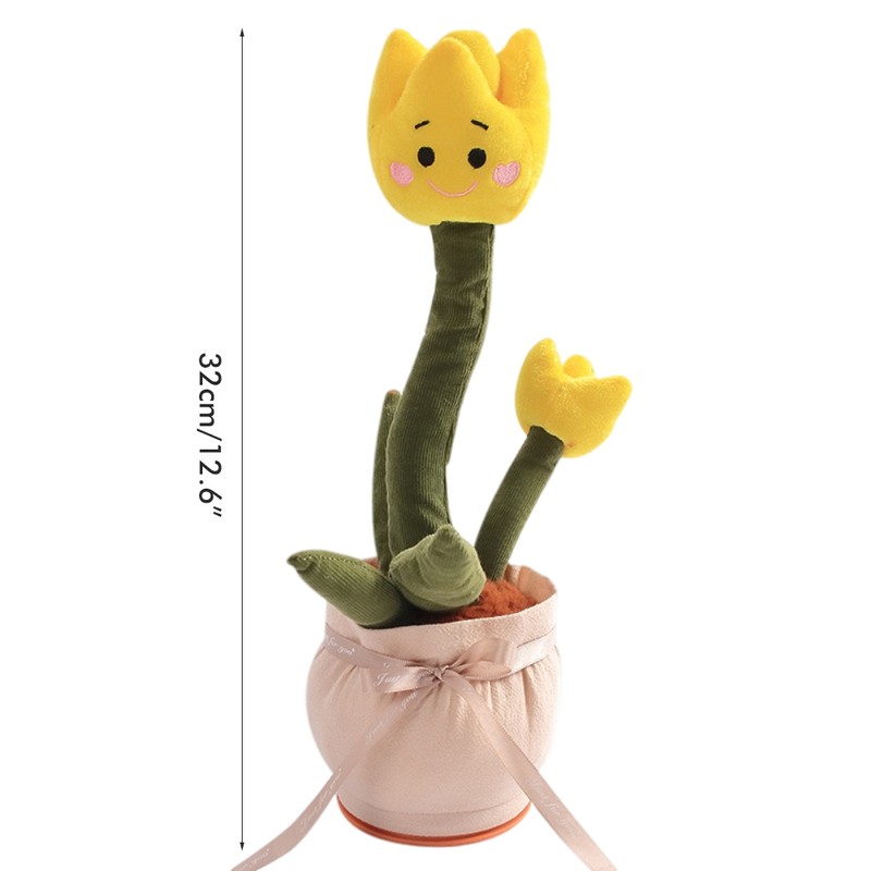 Electronic Dancing Singing Plush Toy Talking Repeating Multifunction Tulip Flower