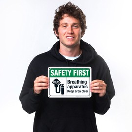 Sigo Signs, Breathing Apparatus Sign, 10x7 Inches, Rust Free .040 Aluminum, Fade Resistant, Made in USA