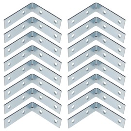 Create idea 50Pcs 2Inch 90 Degree Angle Brace Brackets L Shaped Corner Joining Plates Zinc Plated for Furniture Shelf Support - 50x50x15x1.5mm