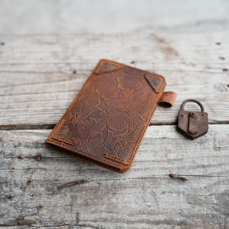 Distressed Genuine Leather Notebook Notepad Cover for Field Notes with