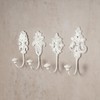 Set of 4 Wall Hooks White Grey Coat Hooks Wall