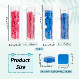 NBEADS - 1120 abalorio acrílicas de 16 colores, abalorio de semillas acrílicas de 5.2 x 5.2 mm, abalorio de 2 agujeros Tila de acrílico opaco para diseño de joyas, collares, pulseras, aretes