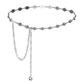 Iluvatar Silver Rhinestone Crystal Body Chain for Women diamond GOLD chain belt metal belt women's belt prism decoration