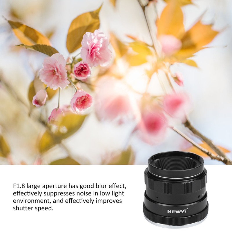 NEWYI 50mm F1.8 E Mount Large Aperture Portrait Manual Lens