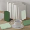 FYSUIMU 6Pcs Boho Sage Green Wood Bookends Gradient Green Wooden