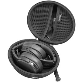 RAIACE Hard Storage Case Compatible with Skullcandy Crusher/Hesh/Evo Over-Ear Earphones, for TOZO HT3/HT2, for JLab JBuds Lux ANC Headphones, Travel Carrying Bag. (Case Only) - Black(Black Lining)