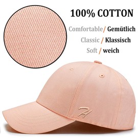 HASAGEI Baseball Cap Men Women Baseball Cap Pure Colour Baseboard Baseball Cap Cotton Cap for Tennis Golf Travel, Black + Pink